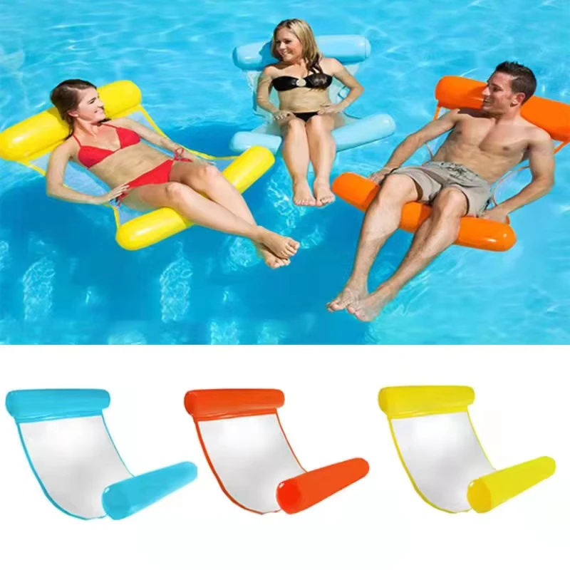 Zwembad Opblaasbare Water Hammock PVC Float Bed Zwem Lounge Stoel 77.5x56cm 100KG Draagcapaciteit Gecertificeerd voor Leeftijd 10+
