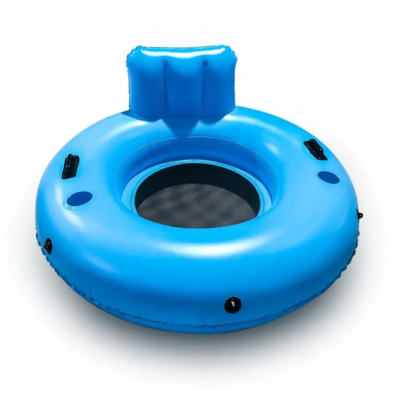 Pool-Lounger Float für Erwachsene, aufblasbare Flöße, Schwimmbecken, Luftsofa, schwebender Stuhl mit zwei Becherhaltern