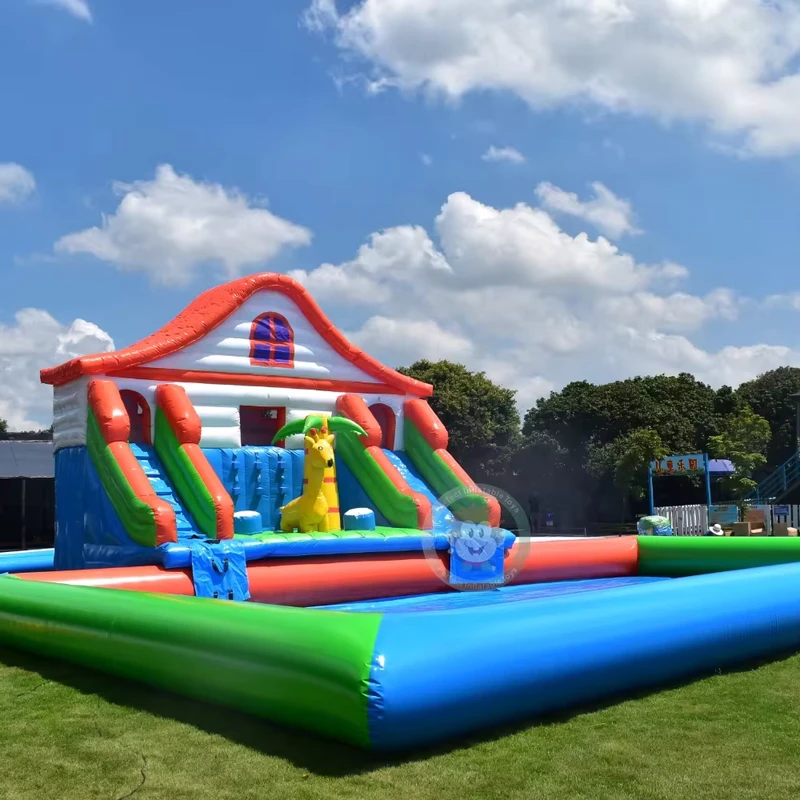 Tobogán inflable, trampolín de agua inflable, flotante inflable con tobogán, toboganes inflables para interiores