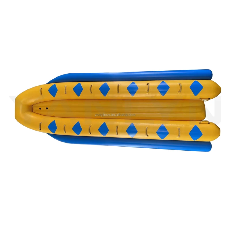 Popular 17ft Inflatable Banana Split Boats Double Tube Banana Boats for 10 People