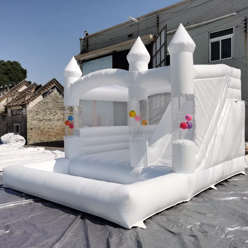 Castillo hinchable de diseño popular, castillo saltarín blanco para fiestas, castillo saltarín para niños, bouncer inflable