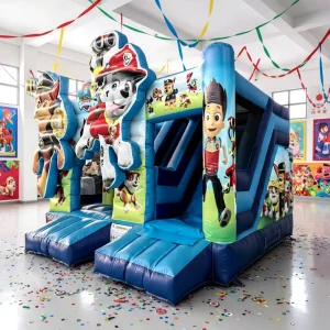 Castello gonfiabile a tema cartone animato per cani, casa gonfiabile per bambini, bouncer Moonwalk, castello per feste sportive, combinazione scivolo