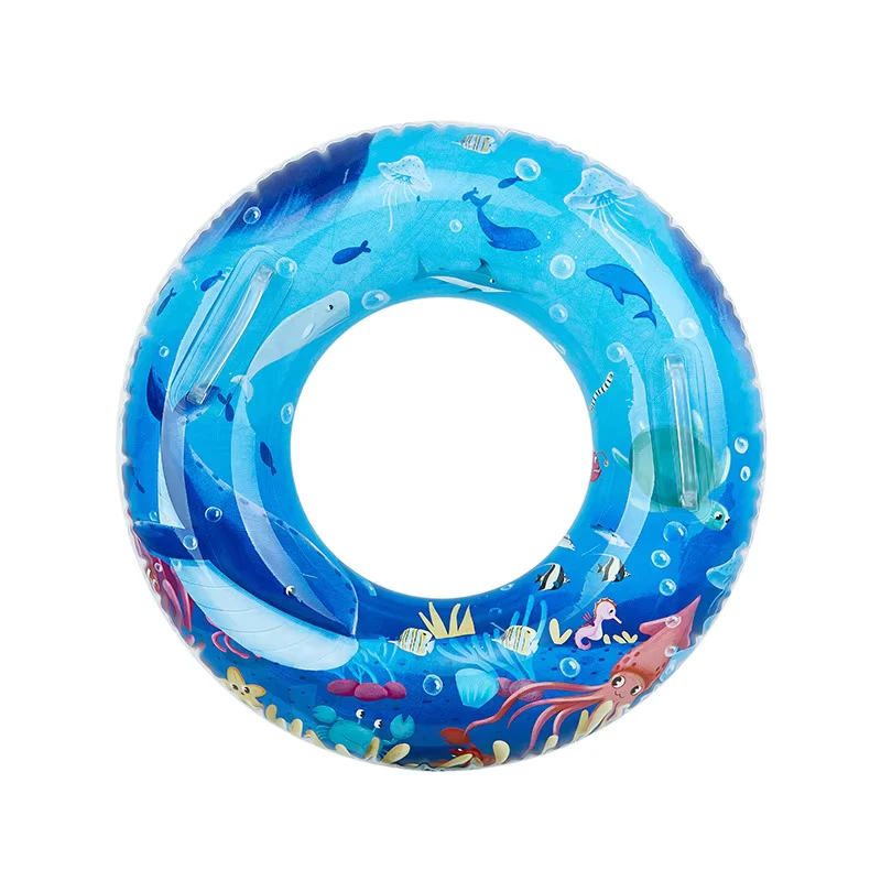 Popular Eco friendly Inflatable PVC Swim Ring Blue for Women Swim & Protect