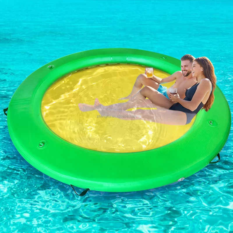 Popular Floating Dock with Integrate Mesh Floating Lounge Inflatable Sun Pad for Sea lake pool