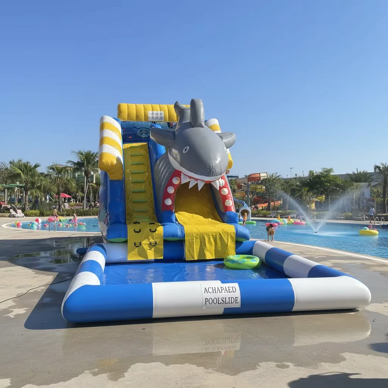 Popular Escorrega Inflável com Piscina, Parque Aquático Bouncy de Alta Qualidade com Piscina para Crianças