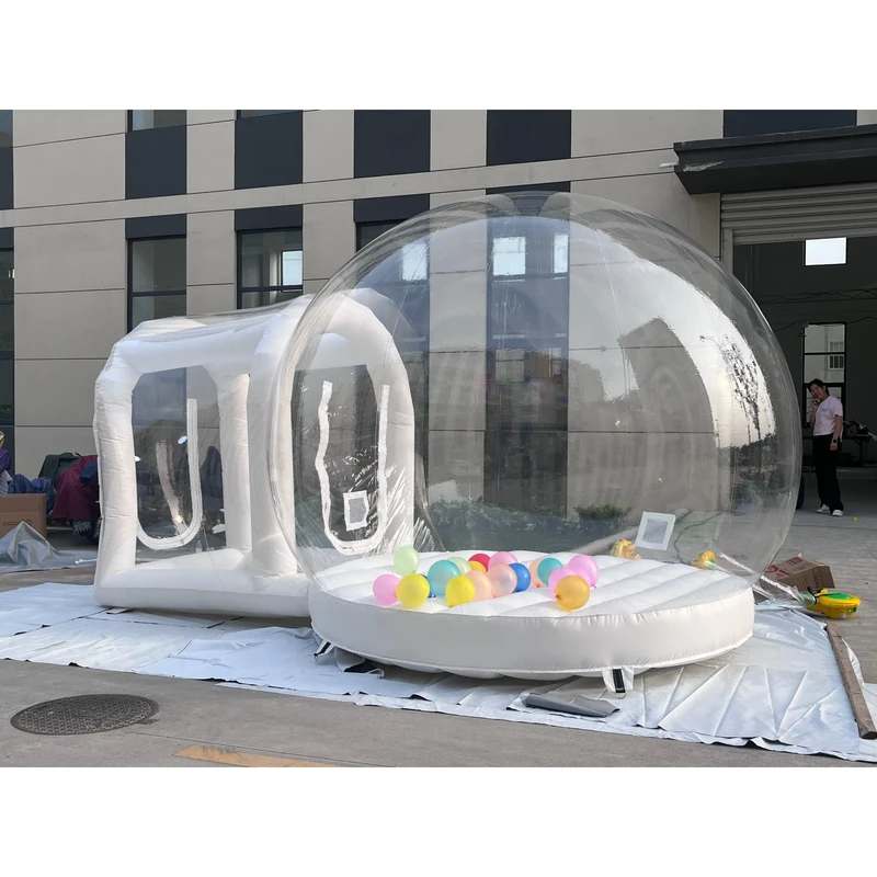 휴대용 0.55mm PVC 버블 하우스 인플레이터블 텐트 블로워 포함 1년 보증 웨딩 파티 및 야외 놀이용