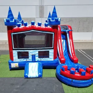 Portable 0.55mm PVC Inflatable Water Slide 4x7m 4x8m with Blower for Community Pool Summer Splash Event