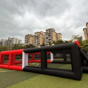 Portable 3-in-1 Inflatable PVC Sports Court Soccer Basketball Volleyball Field 12x5m Includes Blower Rental Use 2-3 Year