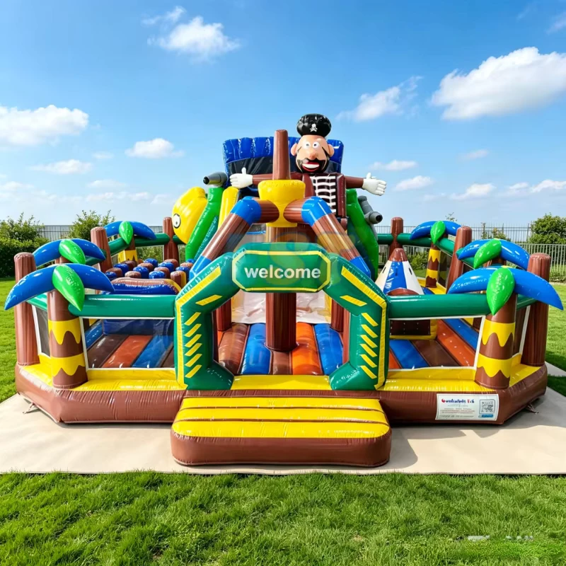 Castello gonfiabile commerciale portatile con scivolo per bambini, castello gonfiabile con soffiatore