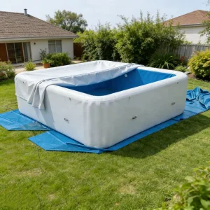 Portable Customizable Size Color Large Heavy Duty Drop Stitch Inflatable Swimming Pool for Backyard Use Water Storage