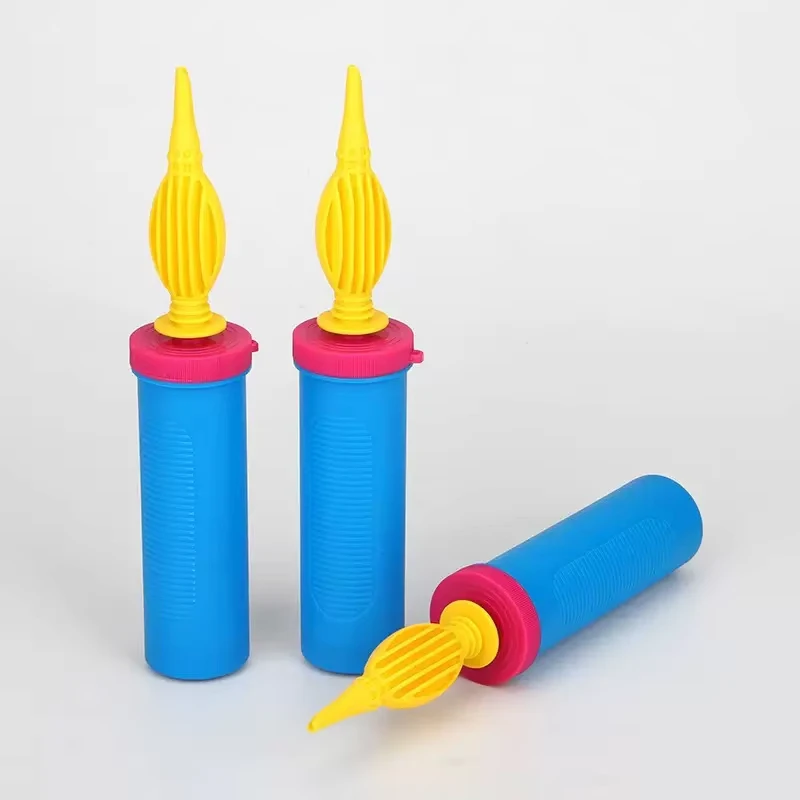 Pompa d'aria portatile a mano in plastica riciclabile con bocca obliqua per gonfiare palloncini per matrimoni e feste