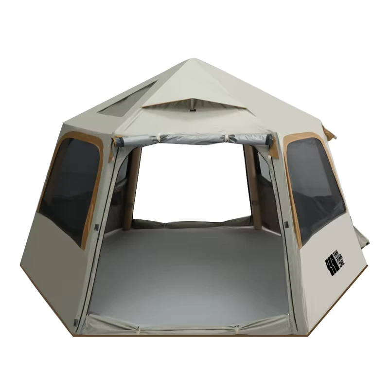 Tenda Inflabile Portatile Esagonale Impermeabile con Protezione Solare in Tessuto Oxford Pieghevole per Campeggio all'Aperto