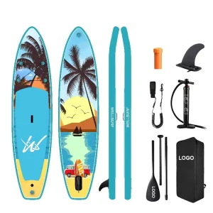 Portable Inflatable All Around Stand Paddle Board Complete Kit 3 Fin System PVC Material Surfing Fishing Ocean
