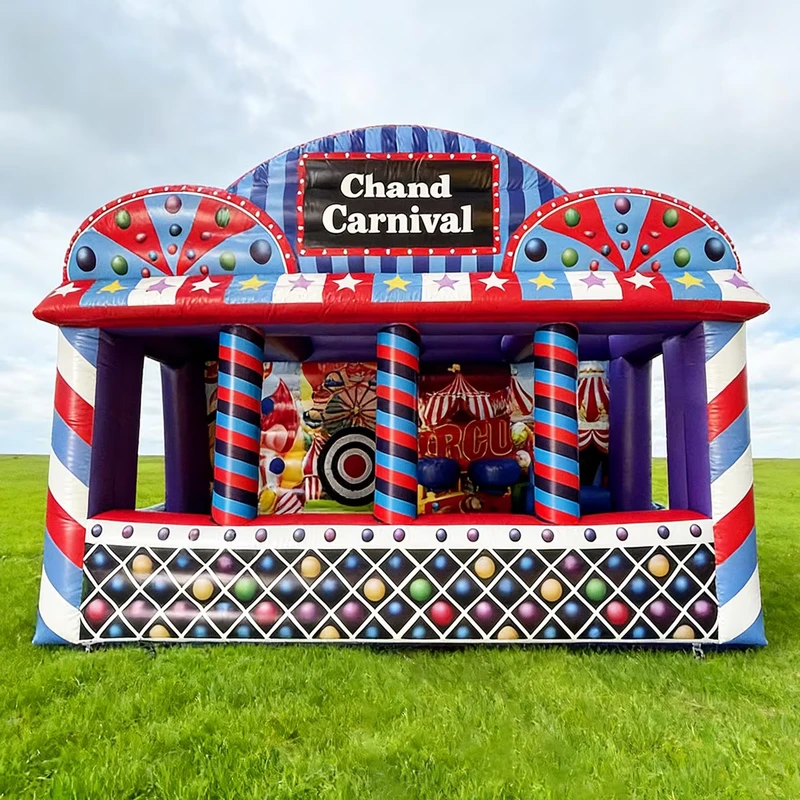 Gioco Gonfiabile per Fiera del Carnevale Portatile, Tenda Trattamenti 4 in 1, Stand del Carnevale Interattivo