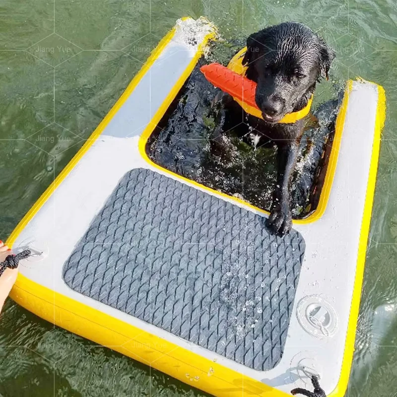 Portable Inflatable Dog Boat Ramp on Water Pet Use Inflatable Water Floating Climb Ramp Air Dock Platform for Dog Swimming