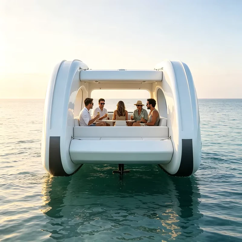 Yacht bơm hơi điện di động DWF, đảo nổi, thuyền tiệc cho các sự kiện, yacht tùy chỉnh 15ft