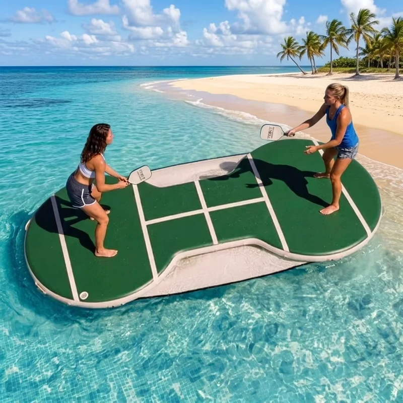 Portable Inflatable Floating Platform Pickleball Court Commercial Outdoor Water Sports Game Pickleball Courts Flooring