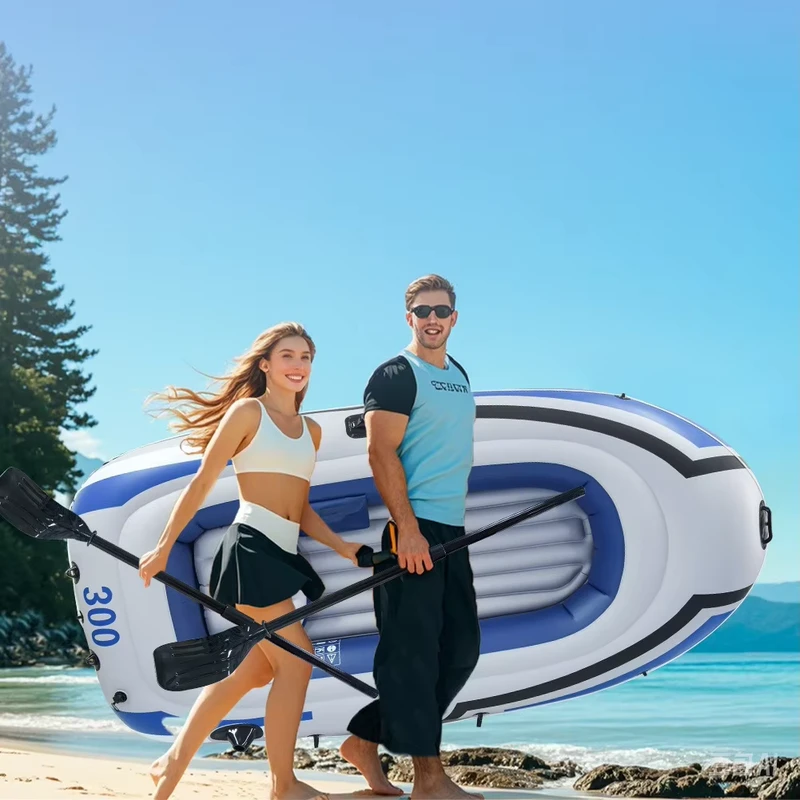 Kapal Kayak Inflatable Portabel untuk Mengapung, Memancing, Rekreasi, Raft Inflatable untuk Dewasa