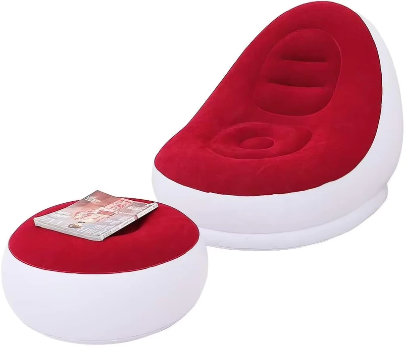 Fauteuil de salon gonflable portable avec coussin de pied