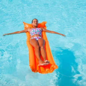 Portable Inflatable PVC Beach Pool Float Air Mattress with Water Resistant Durable Eco Friendly Design for Swimming Lounge Use