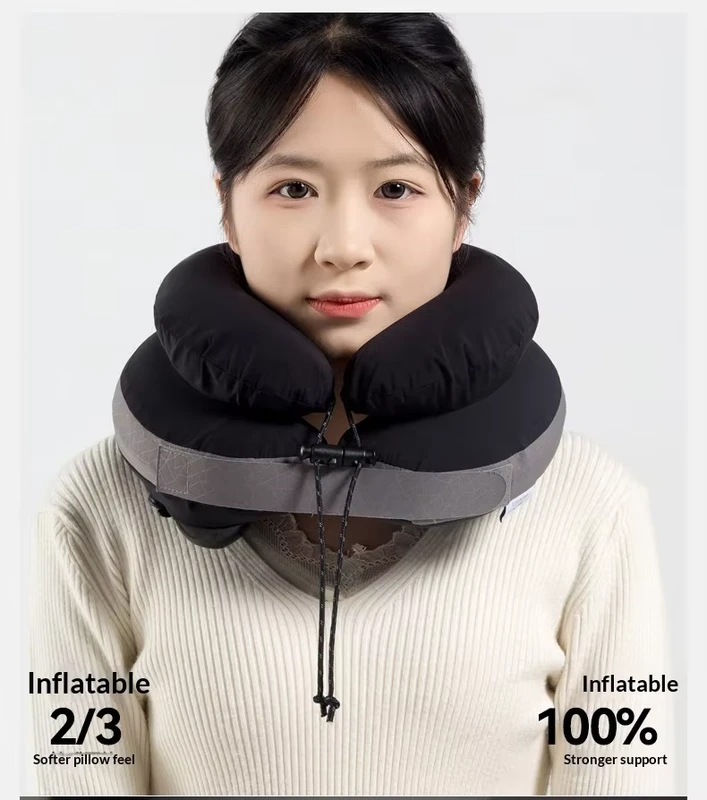 Portable Inflatable Pillow Neck Support for Travel Long haul Flight Travel Accessories Automatic Pressurized Inflatable Pillow