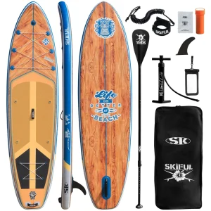 Portable Inflatable SUP Pedal Board Soft Top Paddle Board for Ocean Waters