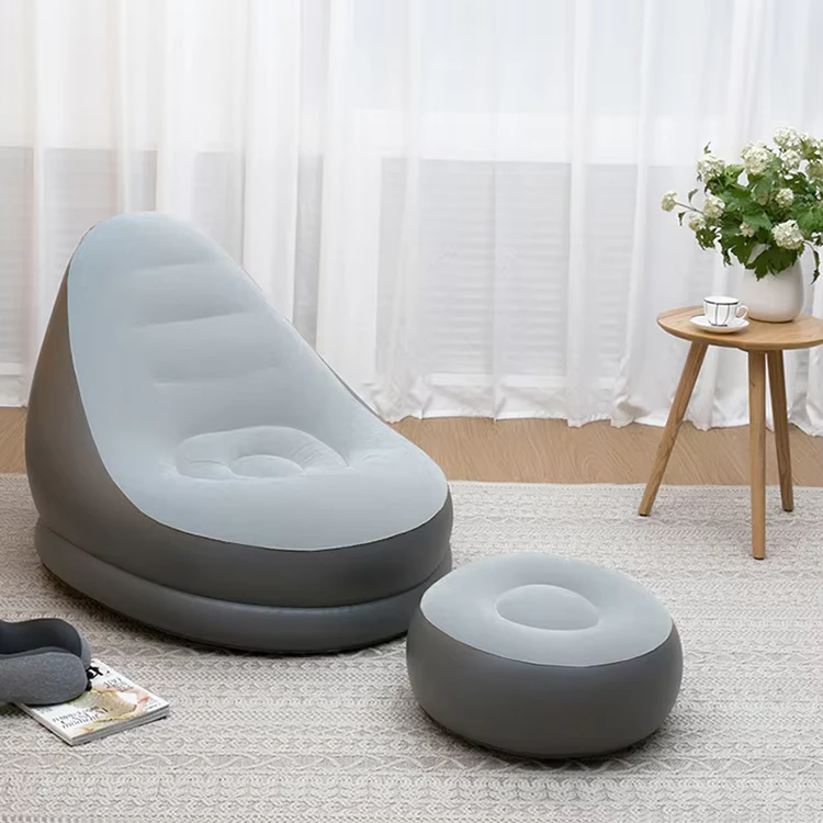 Sofá Inflável Portátil, Sofá de Lazer Dobrável, Sofá de Cama para Sala de Estar