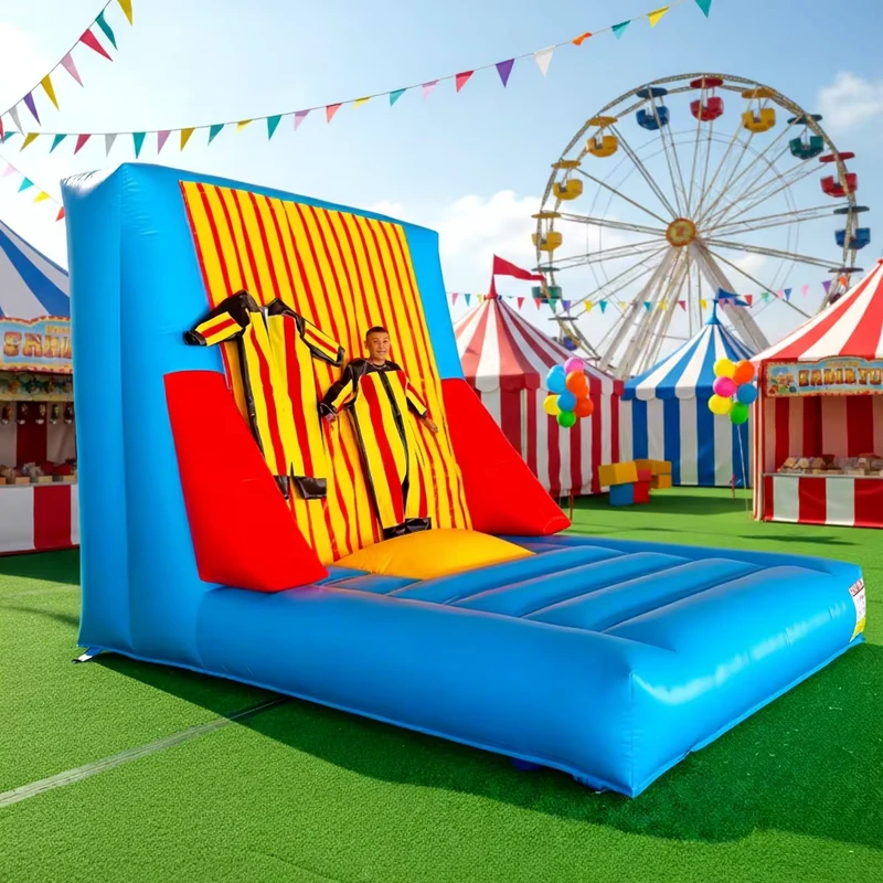 Pared pegajosa inflable portátil, juego interactivo personalizado, pared de Velcro