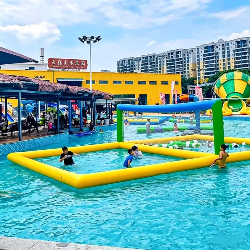 Portable Inflatable Volleyball Court Airtight Floating Water Volleyball Pool Outdoor Water Amusement Park Party Sports Games
