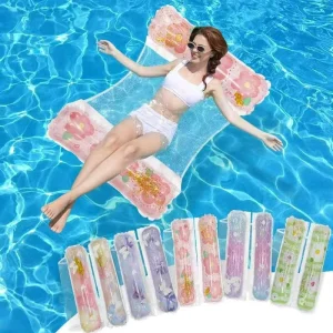 Cama de Ar Inflável Portátil, Colchão de Ar 3x1, Cadeira de Lounging para Piscina, Selim de Exercício para Praia, Lago e Quintal