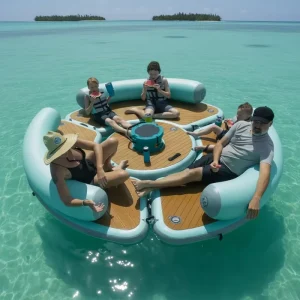 Tragbare Jet-Ski-Dockstation Aufblasbare Wasserplattform Bootsteg-Erweiterung mit Leiter