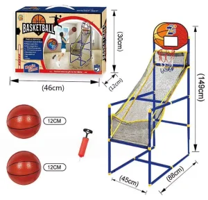 Máquina de Lançamento de Basquetebol Portátil e Móvel para Crianças, Interior e Exterior, Competitiva, Brinquedo Desportivo Feito de Plástico Durável