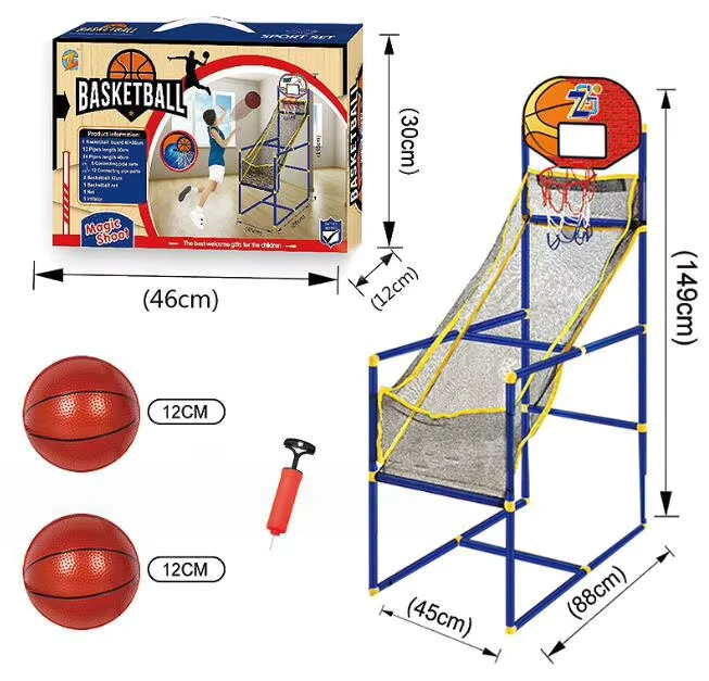Machine à tirer au basket portable et mobile pour enfants, jouet de sport intérieur/extérieur, stand compétitif en plastique durable