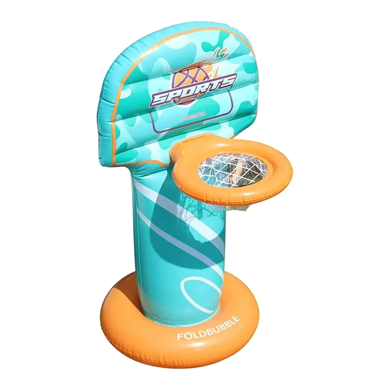 Portable Outdoor Folding PVC Inflatable Basketball Hoop Stand with 100-500kg Capacity for Beach & Home Use