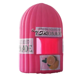Stand Franchise Gelas Lemonade Inflatable Portable untuk Dijual, Stand Lemon Inflatable
