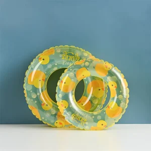 Portable PVC Inflatable Cute Duck Swim Ring Foldable Safety Feature for Adults and Children