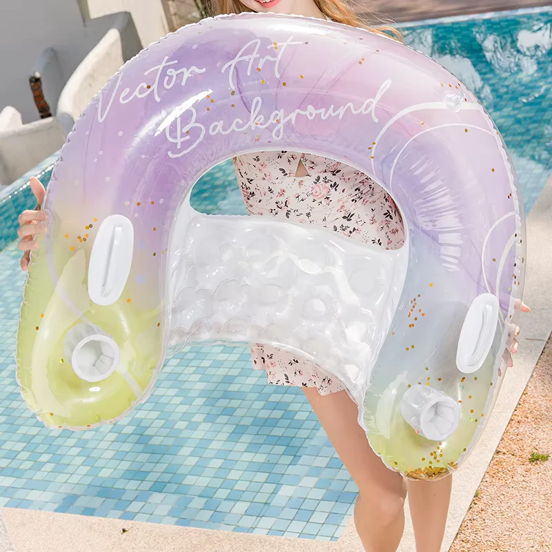 Sofá de Agua Inflable de PVC Portátil, Divertido Lounger Flotante para Piscina y Colchón Flotante Exterior
