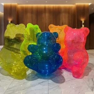 Portable Party Decor Inflatable Transparent PVC Bear Cartoon
