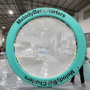 Tragbarer runder aufblasbarer schwimmender Ozean-Schwimmpool Aufblasbarer Quallenpool mit Netz Yacht