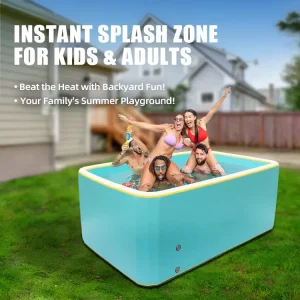 Piscina Inflável Portátil para Adultos e Crianças, Design Externo, Piscina Inflável Dobrável em PVC