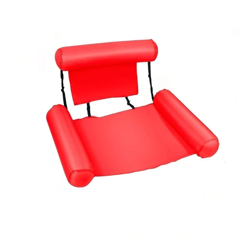 Sofá Inflável de Três Tubos Portátil, Rede de Água com Capa de Tecido para Recreio Aquático