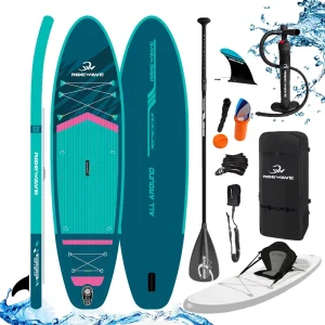 Portable Travel Inflatable Stand up Paddle Board 10′ Allround ISUP Surfboard With Backpack Pump SUP Paddleboard
