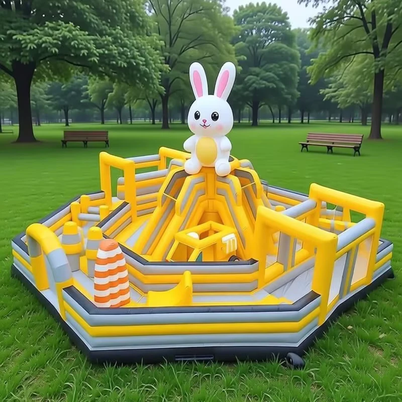 Rumah Lompatan Inflatable PVC Premium 0.55mm dengan Kombinasi Seluncur Air Peralatan Taman Kastil Anak untuk Dijual