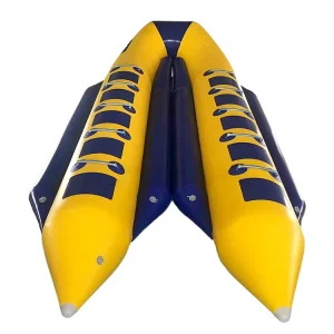 เรือกล้วย PVC ขนาด 4, 10, 12 ที่นั่ง โรงงาน 0.65 มม. สิ่งอำนวยความสะดวกเกมกีฬาทางน้ำที่มีความสูงสูง