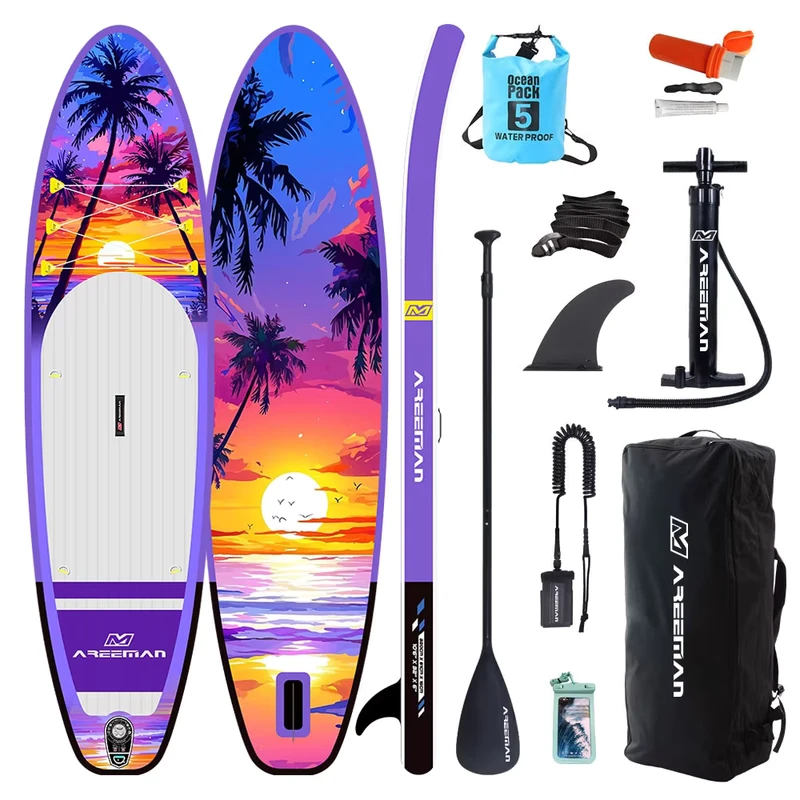 Premium All Water Inflatable Stand up Paddle Board 10’6″ ISUP Surfboard Portable for Travel SUP Paddleboard