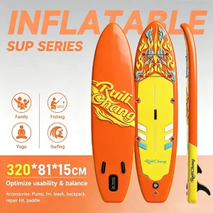 Premium All Water Inflatable Stand up Paddle Board 320*81*15cm ISUP Surfboard Portable for Travel SUP Paddleboard
