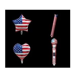 Premium Holiday Gifts Assorted USA Flag Shaped Independence Day Themed Inflatable Balloons for Party Gift