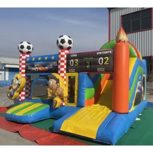 Premium Soccer Themed Inflatable Bounce House Combo with Slide Commercial for Party Event Rentals