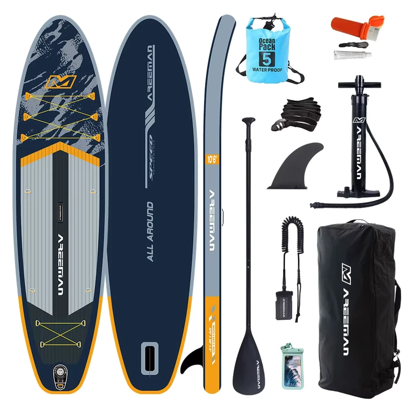 Prancha de Paddle Inflável de Textura Premium 10'8" Todo-o-terreno ISUP Prancha de Surf Deck Antiderrapante OEM Paddleboard SUP
