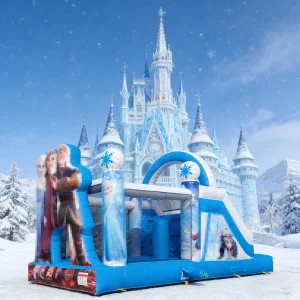 สไลด์เป่าลมรูปเจ้าหญิง สไลด์การ์ตูนขนาดใหญ่และสนามอุปสรรคขนาดเล็ก ปราสาทกระโดดเป่าลมสำหรับเด็ก